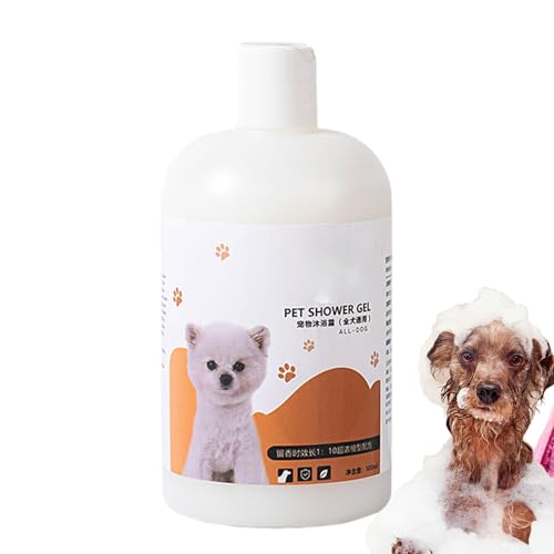 Eoixuqba Natürliches Hundeshampoo, Hundepflegeshampoo,Feuchtigkeitscreme Katzenshampoo Safe 500ml | Sicheres Haustier-Duschgel, sanftes natürliches Haustier-Shampoo, Badeflüssigkeit für Katzen, von Eoixuqba