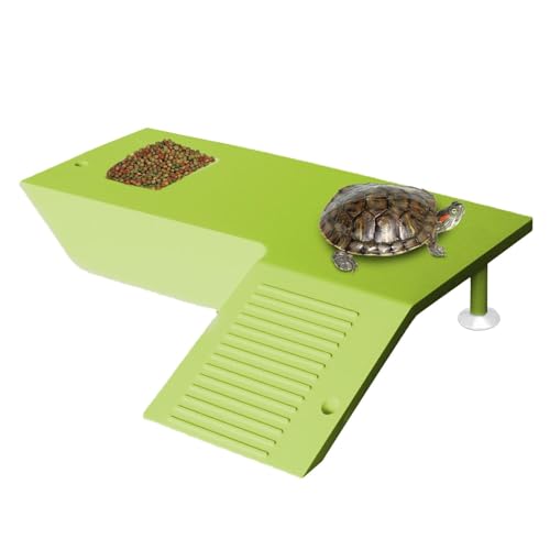 Eoixuqba Sonnenplattformen für Schildkröten, Reptilienterrasse mit stabiler Kletterstufe für Schildkrötenplattformen, Sonnenbadplattformen, Reptilienfutterschale mit Saugnapf für kleine Reptilien, von Eoixuqba