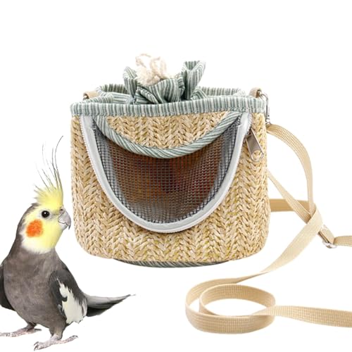 Eoixuqba Vogeltragetasche,Vogeltrage-Reisetasche, Vogelreisekäfig für Papageienwanderungen, Vogelkäfig mit Netzfenster-Design, Papageien-Reisekäfig für kleine Haustiere wie Igel von Eoixuqba