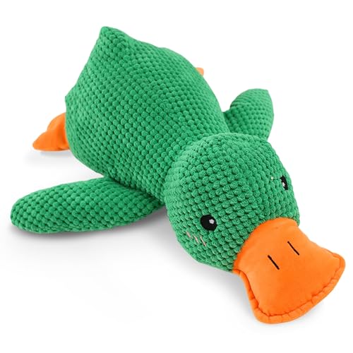 Anti Stress Ente Hund - New Pfotenstern Anti Stress Ente, PlüSch-Hundespielzeug Beruhigende Ente für Kleine Hunde (Green,L) von Eowduk