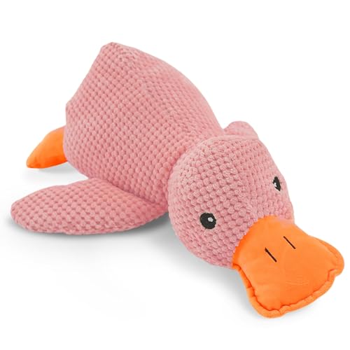 Anti Stress Ente Hund - New Pfotenstern Anti Stress Ente, PlüSch-Hundespielzeug Beruhigende Ente für Kleine Hunde (Pink,L) von Eowduk