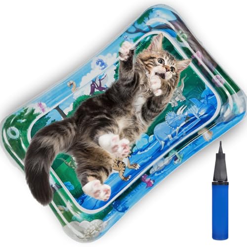 Eowduk Sensorische Wassermatte Katze, Sensorische Wassermatte Für Haustiere, Wassermatte Katzenspielzeug Für Haustiere,Cat Water Mat (Dinosaurier) von Eowduk