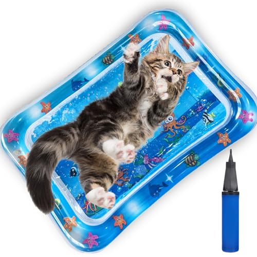 Eowduk Sensorische Wassermatte Katze, Sensorische Wassermatte Für Haustiere, Wassermatte Katzenspielzeug Für Haustiere,Cat Water Mat (Hai) von Eowduk