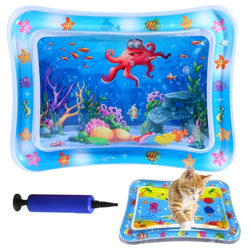 Eowduk Wassermatte Katze - Sensorische Wassermatte Katze, Interaktives Wasserspielmatte Katze, Sommer Wassermatte für Katzen, Hunde (Octopus) von Eowduk