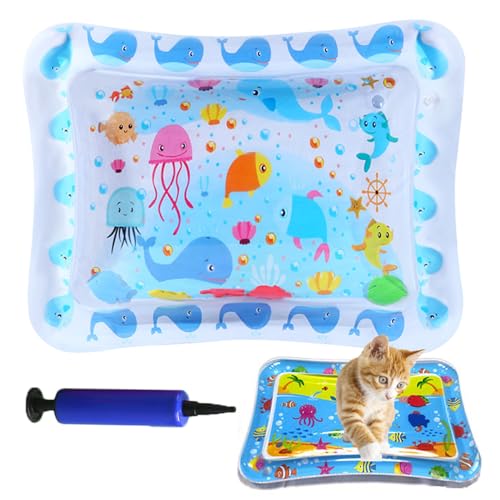 Eowduk Wassermatte Katze - Sensorische Wassermatte Katze, Interaktives Wasserspielmatte Katze, Sommer Wassermatte für Katzen, Hunde (Whale) von Eowduk