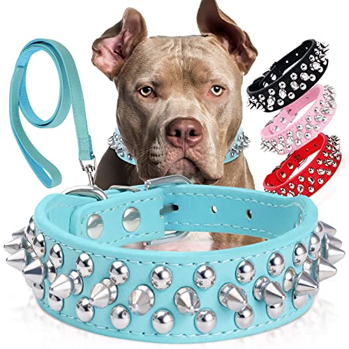 Hundehalsband aus Leder mit Nieten, Epesiri Nieten aus PU-Leder für Pit Bull, strapazierfähiges Leder-Katzenhalsband mit Nieten für kleine, bestes Geschenk für Haustiere, Nietenhalsband von Epesiri