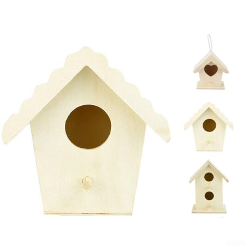 EpheyFIF Vogel-Nistkasten Haus Nistkasten Nest Vogelhaus Holz Vogelhaus, Geeignet für jede Größe Garten, Nistkasten für Vögel (A) von EpheyFIF