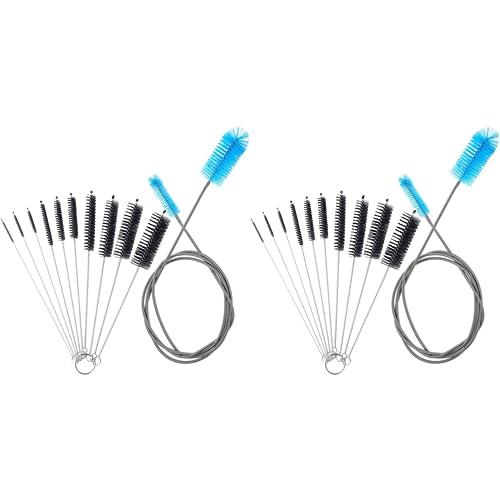 Epodmalx 2X Aquarium Filter Bürsten Set, Flexibler Doppel End Borsten Rohr Reiniger mit Langer Reinigungs Bürste Aus Edelstahl von Epodmalx