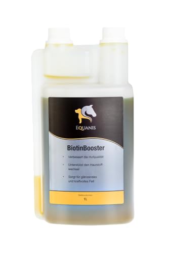 Equanis BiotinBooster | 1 l | Ergänzungsfuttermittel für Pferde | Zur Unterstützung von Fell, Haut und Hufe | Könnte die Normale Hornproduktion fördern | Ausgewählte Nährstoffe von Equanis