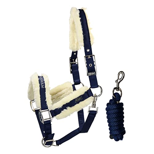 Equestrian Stockholm Halfterset Midnight White Edge Blau-Weiß - Cob/VB von Equestrian Stockholm