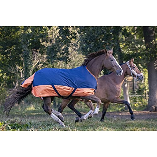 Equithem Tyrex 150 gr Outdoordecke 600DEN 135 cm Navy/orange von Equi-Theme