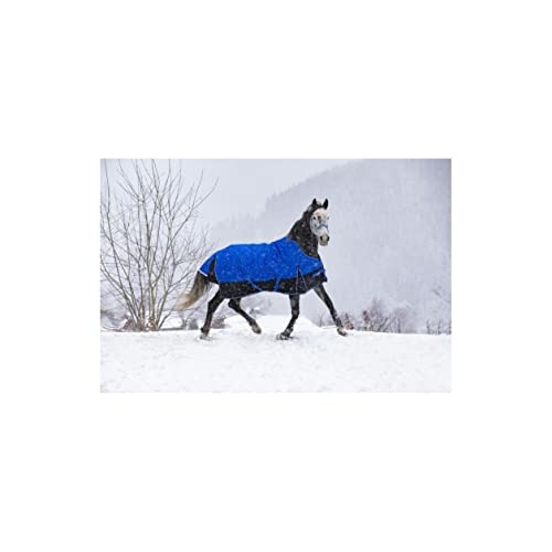 Equithème TYREX 1200D 'Aisance' High Neck 50g - Blau/Schwarz von Equitheme