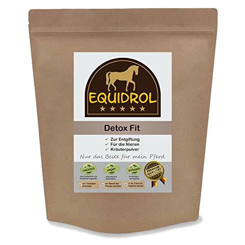 Equidrol Detox Fit 1kg - Kräuterkur für Pferde - Kräuter und Vitalstoffe für Herz und Nieren - mit Weißdorn, Birke, Arnika und Brennessel von Equidrol