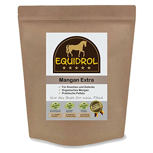 Equidrol Mangan Extra für Pferde 750g - Ergänzungsfutter für Pferde mit organischem Mangen für Knochen und Gelenke von Equidrol