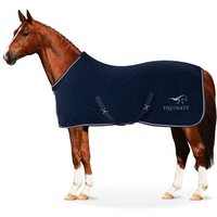 Equinate Abschwitzdecke Arizona aus Polar Fleece mit Kreuzbegurtung und Zierkordeln navy 1,65 m von Equinate