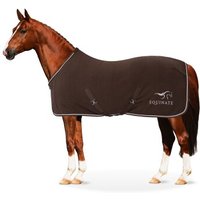 Equinate Abschwitzdecke Arizona aus Polar Fleece mit Kreuzbegurtung und Zierkordeln braun 1,55 m von Equinate