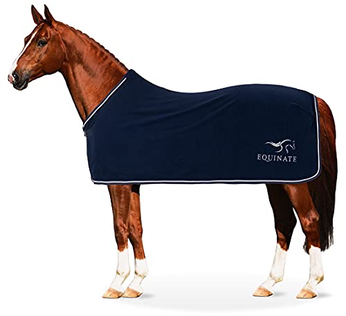 Equinate Abschwitzdecke Springdale aus Polarfleece mit Widerristpolster 155cm Navy von Equinate