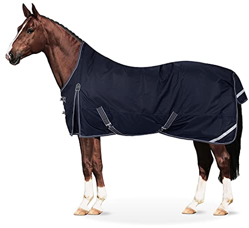 Equinate Regendecke Oakland Highneck Weidedecke mit Fleece 125cm Navy von Equinate