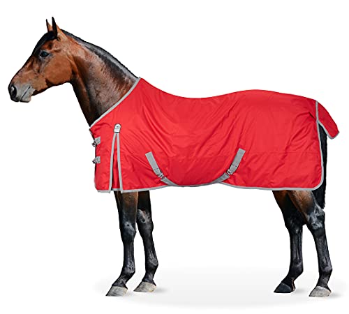 Equinate Regendecke Springfield Weidedecke mit Fleece 125cm Rot von Equinate