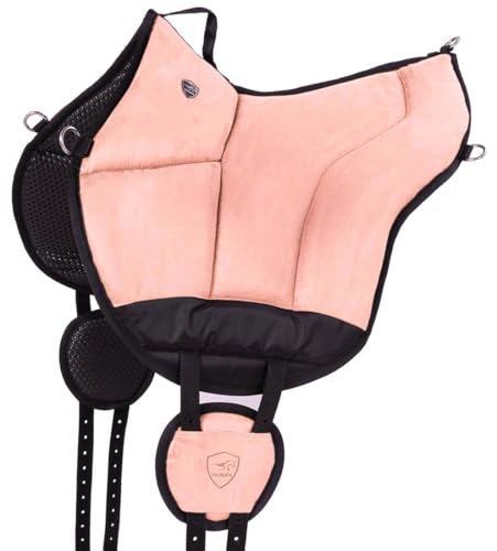 Equinate Reitpad Toledo aus Mikrofaser Rosa - Bareback Pad mit pflegeleichter Neopren Unterseite - Reitkissen Baumloser Sattel von Equinate