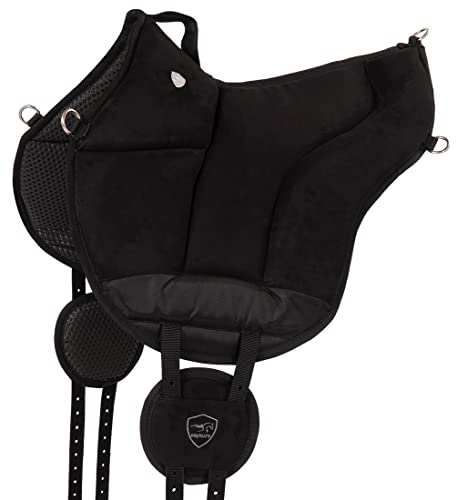 Equinate Reitpad Toledo aus Mikrofaser Schwarz - Bareback Pad mit pflegeleichter Neopren Unterseite - Reitkissen Baumloser Sattel von Equinate