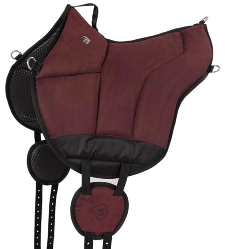 Equinate Reitpad Toledo aus Mikrofaser Weinrot - Bareback Pad mit pflegeleichter Neopren Unterseite - Reitkissen Baumloser Sattel von Equinate