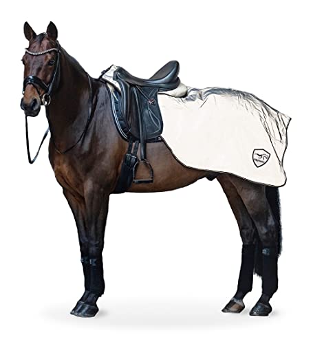 Equinate reflektierende Ausreitdecke Xtreme-Visible - Gr. L - Wasserdicht und Atmungsaktiv mit Fleeceinnenfutter - Für Pferd und Pony von Equinate