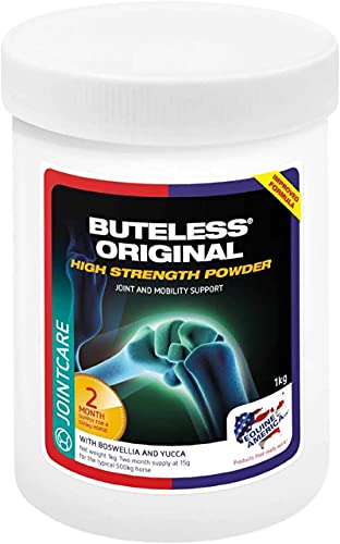 Equine America Buteless Original Hohe Stärke Pulver | Premium gebrauchsfertiger Ernährungszusatz für Pferd und Pony | Unterstützung der Gelenke und Mobilität | 1kg von Equine America UK