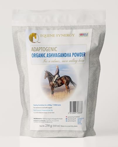 Equine Synergy Bio Ashwagandha Calmer für Pferde - Kraftvolles ayurvedisches beruhigendes Kraut mit adaptogenen Wirkstoffen für ein entspannteres, konzentrierteres und bereiteres Pferd von Equine Synergy