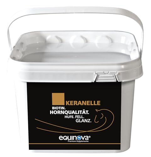 equinova® KERANELLE Powder | Ergänzungsfuttermittel für Pferde | wichtige Nährstoffe Biotin, Methionin und Zink | organisch gebundene Spurenelemente | 1,5 kg von Equinova