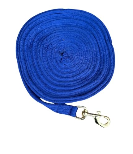 Cushion Horse Longierleine für Pferd und große Hunde, goldfarbener Clip, Länge 8 m, Königsblau von Equipride