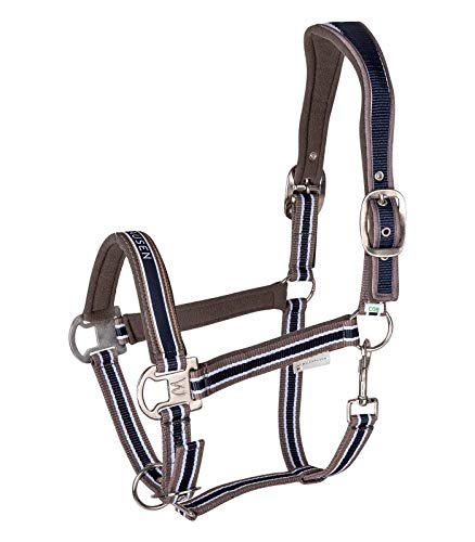 Equipride Anatomisches Nylonhalfter, gepolstert, Komfort-Kronenstück, verstellbar (Pony, Asphalt/Schwarz) von Equipride