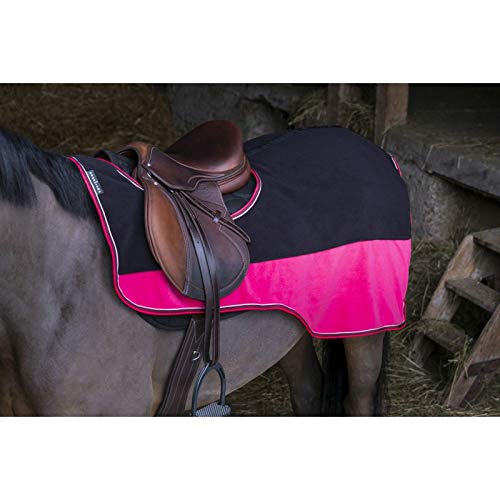 Equipride Equithème Pferdedecke, Polar-Fleece, 125 cm, Schwarz/Himbeere von Equipride