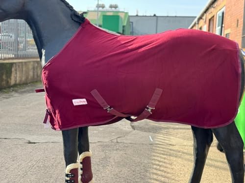 Equipride Fleecedecke/Reisedecke für Pferde aus 260 g/m² Fleece für Shetlandponys und Ponys von 3'0" bis 7'0" (91 cm bis 213 cm), Burgunderrot (205 cm), von Equipride