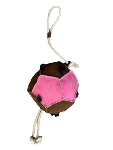 Equipride Pferde-Entspannungsspielzeug aus Leder für stabilen Outdoor-Spielball (Rosa/Braun, 68,6 cm) von Equipride