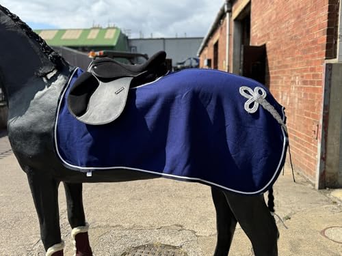 Trainingslaken aus Fleece, mit Ornament, Pferdedecke, Größe S, M, L, XL, Marineblau, Größe L von Equipride