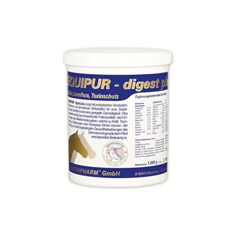 EQUIPUR - digest plus | 1 kg | Ergänzungsfuttermittel für Pferde zur Unterstützung der Darmflora | Mit probiotischen Verdaulichkeitsförderern und darmregulierenden Kräutern von Equipur