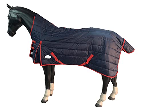 Equitack 210D Stalldecke Pferdedecke Winterdecke Highneck 200G Füllung Navy 125cm von Equitack