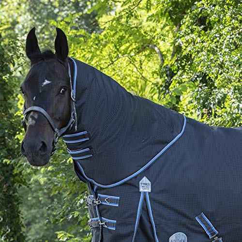 EQUITHÈME „TYREX 1200 D“ Halsteil, Pony, Polyfil 0 g, grau/blau von Equitheme