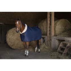 Stalldecke mit synthetischem Lammfellfutter Teddy EquiTheme Marineblau 155cm von Equitheme