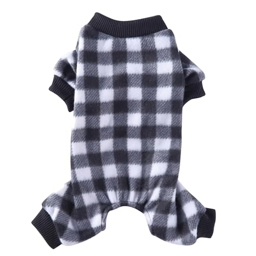 EraAja Weicher Pyjama für Haustiere, Flanell, kariert, für kleine und mittelgroße Hunde, warme Kostümkleidung für Welpen Hunderegenmantel Mit Langen Beinen (B, XL) von EraAja