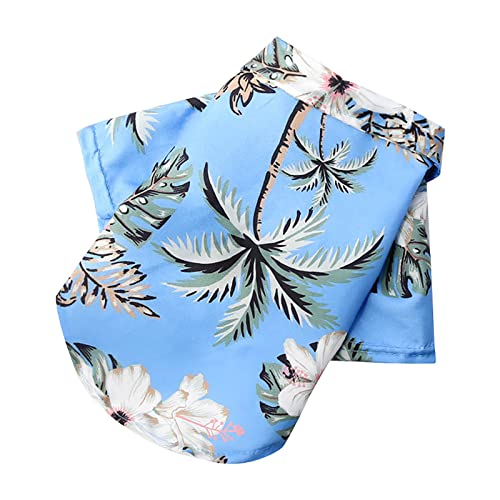 Haustier-Sommer-T-Shirts Hawaii-Stil Blumen-Hundehemd bedruckte Haustier-T-Shirts Atmungsaktive kühle Kleidung Strand-Küsten-Welpen-Hemd-Sweatshirt für kleine Welpen Hundepullover Nach (Sky Blue, XL) von EraAja