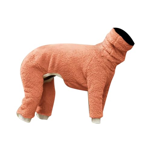 Winter-Kapuzenpullover, Anti-Haarausfall, Outdoor-Hund, Warmer Rollkragenpullover, vierbeinige Hundejacke aus doppeltem Samt Hunde Wintermantel Mops (Orange, XL) von EraAja