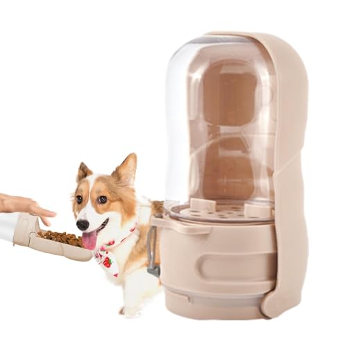 Erconsso 2 in 1 Hundwasserflasche, Reisewater Water Bowl | 2 In 1 Hundefutter integrierter Trinkbrunnen,Hundereisenzubehört von Erconsso