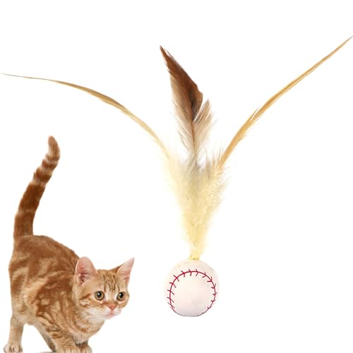 Erconsso Federball Bounce Katzenspielzeug – Interaktiver Bounce Ball Katzenspielzeug – Kreatives Kätzchen-Kauspiel für die Neugier der Hunde anregt, Haustierjagdspiel von Erconsso