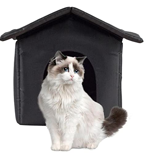 Katzenhaus Für Draußen, Winterfest Wasserdicht Wetterfester Katzenhöhle Haustierhaus, Winter Warm Hundehöhle Waschbar Hundehaus Tierheim Für Streuner Haustiere, S/M/L von Erconsso