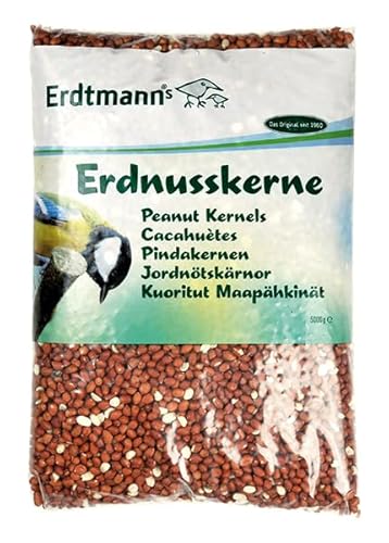 Erdtmanns Erdnusskerne 3 x 5 kg | Geeignet für alle Jahreszeiten | Ohne Schalenrückstande | Saubere Futterstelle von Erdtmann's