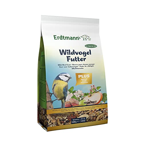 Erdtmanns Protein-Mix Plus 4 x 800g | Geeignet für alle Wildvögel & Jahreszeiten | Ohne Schalenrückstände von Erdtmann's