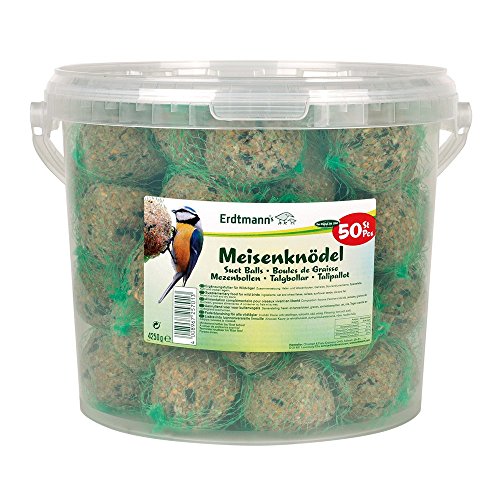 Erdtmanns 50 Meisenknödel für freilebende Vögel im Eimer, 1er Pack (1 x 4.25 kg) von Erdtmanns