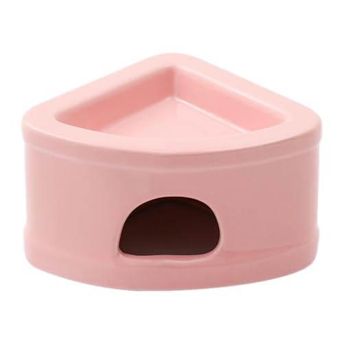 Hamster Multi Chamber Hideout, Keramik Hamster Höhle Kleine Haustiere Verstecke, Hamster Spielzeug, Futternapf, Multifunktionales Lebensraumbett für Lemmings, Hamster, Rennmäuse, Mäuse (Rosa, 13 x 17 von Erice